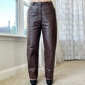 VTG genuine leather brown pants
